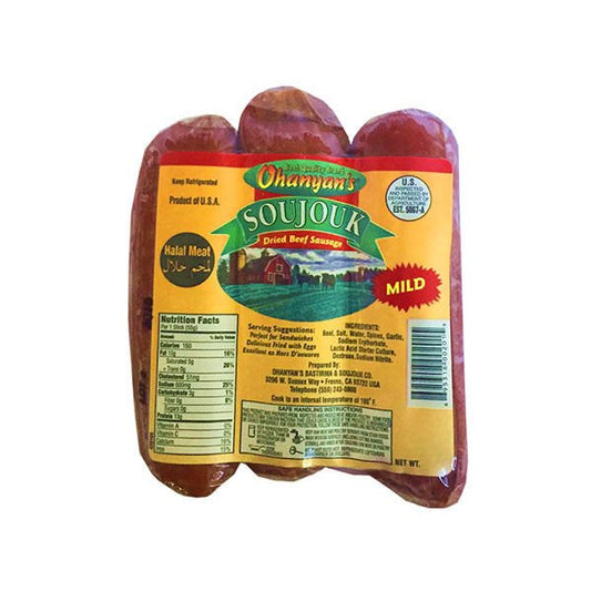 OHANYAN's Mild Sucuk (Dried Beef Sausage) 1lb